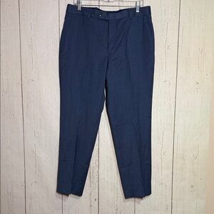 Peter Millar Men’s Wool Blue Slate Pleated Dress Pants Size 34 Regular